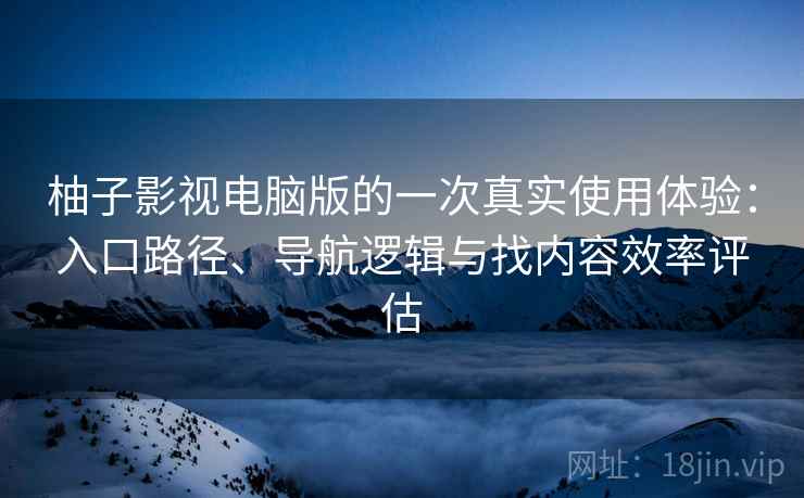 柚子影视电脑版的一次真实使用体验：入口路径、导航逻辑与找内容效率评估